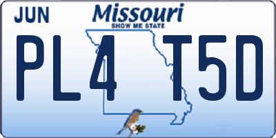 MO license plate PL4T5D