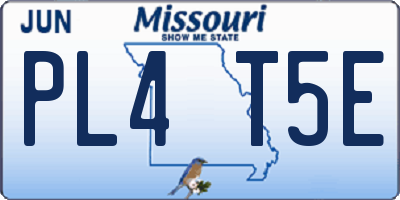 MO license plate PL4T5E