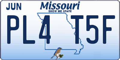 MO license plate PL4T5F