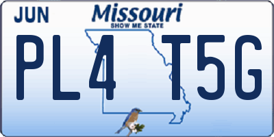 MO license plate PL4T5G