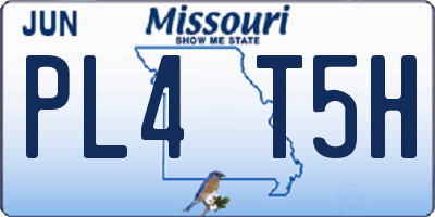 MO license plate PL4T5H