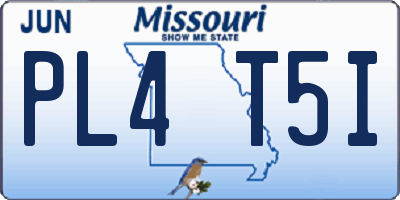 MO license plate PL4T5I