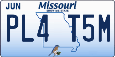 MO license plate PL4T5M