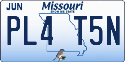 MO license plate PL4T5N