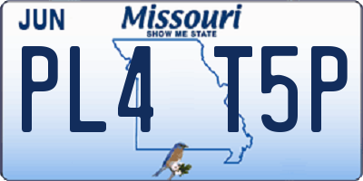 MO license plate PL4T5P