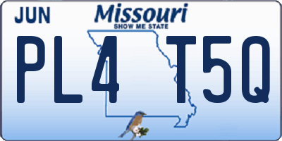 MO license plate PL4T5Q