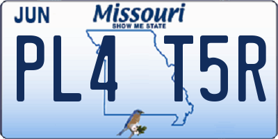 MO license plate PL4T5R