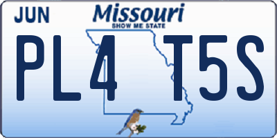 MO license plate PL4T5S