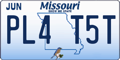 MO license plate PL4T5T