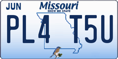 MO license plate PL4T5U