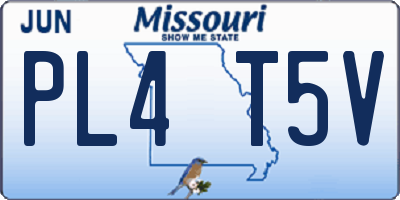 MO license plate PL4T5V