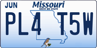 MO license plate PL4T5W