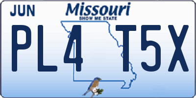 MO license plate PL4T5X