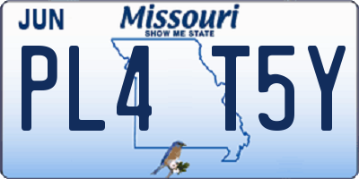 MO license plate PL4T5Y