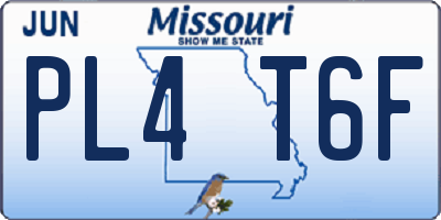 MO license plate PL4T6F