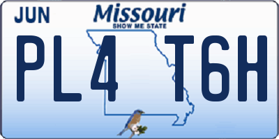 MO license plate PL4T6H