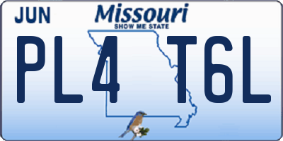 MO license plate PL4T6L