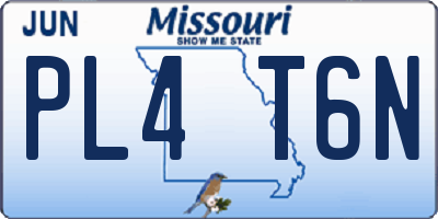 MO license plate PL4T6N