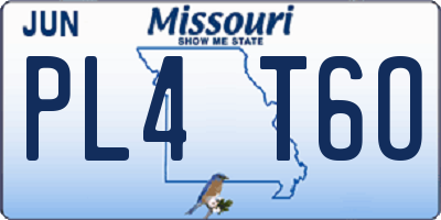 MO license plate PL4T6O