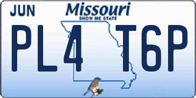 MO license plate PL4T6P