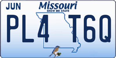 MO license plate PL4T6Q