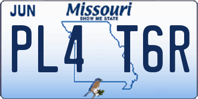MO license plate PL4T6R