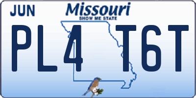 MO license plate PL4T6T
