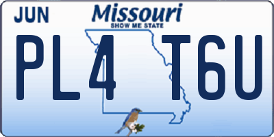 MO license plate PL4T6U