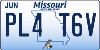 MO license plate PL4T6V