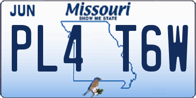 MO license plate PL4T6W