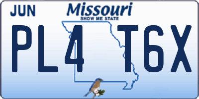 MO license plate PL4T6X