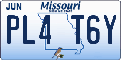 MO license plate PL4T6Y