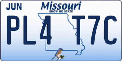 MO license plate PL4T7C