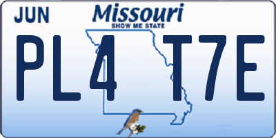 MO license plate PL4T7E