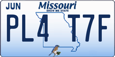 MO license plate PL4T7F