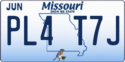 MO license plate PL4T7J