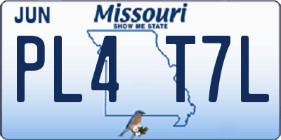 MO license plate PL4T7L