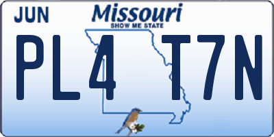 MO license plate PL4T7N