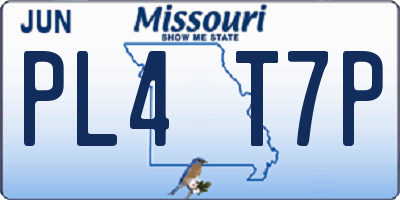 MO license plate PL4T7P