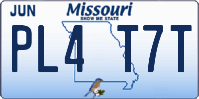 MO license plate PL4T7T
