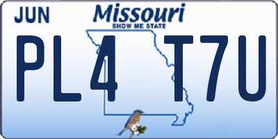 MO license plate PL4T7U