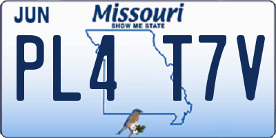MO license plate PL4T7V