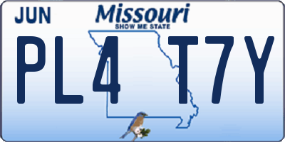 MO license plate PL4T7Y