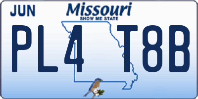 MO license plate PL4T8B