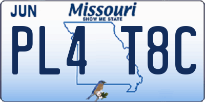 MO license plate PL4T8C