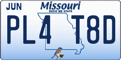 MO license plate PL4T8D