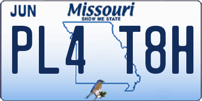 MO license plate PL4T8H