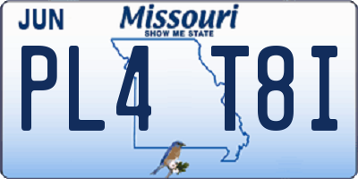 MO license plate PL4T8I