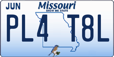 MO license plate PL4T8L