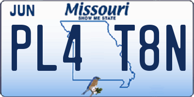 MO license plate PL4T8N